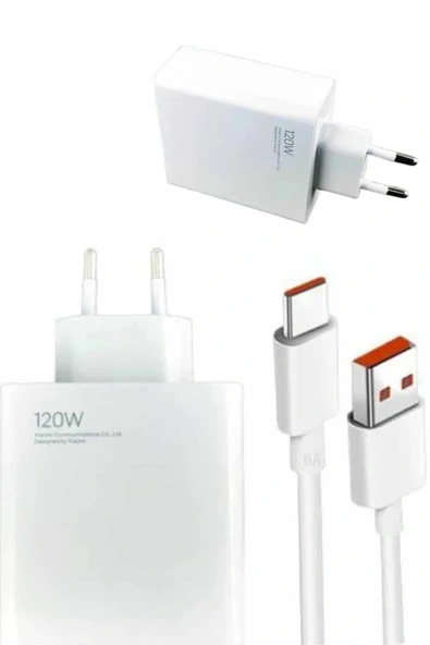 120W Şarj Aleti Hızlı Çift Turbo Şarj Aleti Seti Beyaz - Resim 4