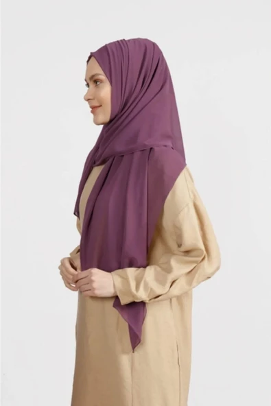 İSTANBULSTYLEMODA Krep Şifon Şal Mor 190 X 75 Flr241433 - Resim 3