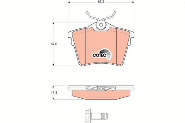 TRW GDB1596 ARKA FREN BALATASI PEUGEOT P407 1.6 HDI 1.8-2.0 04> 607 00> CITROEN C5 08> 4254.91-4252.79-4253.26-4254.04 ürün görseli 1