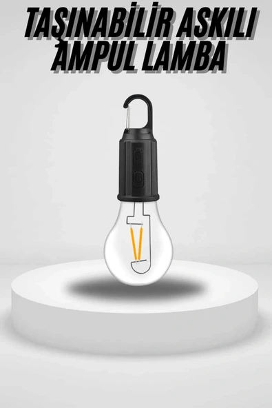Taşınabilir Askılı Ampul Kamp Lambası Askılı Type-C Şarjlı Bahçe Lambası ürün görseli 1
