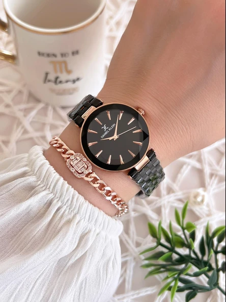 Daniel Klein Çelik Kordon 3 Atm Suya Dayanıklı Özel Tasarım Kadın Kol Saat+Bileklik VS.BLKT.0488 - Resim 2