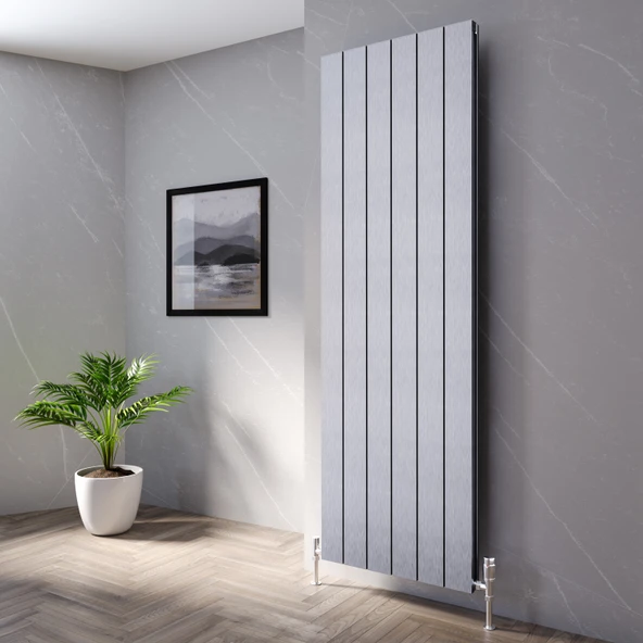 Lojimax Alüminyum Çift Panel Yatay Radyatör Kalsedon Double 600x945mm 10 Dilim İnoks  Fırçalı Eloksal |1551 W Yüksek Isıl Güç | 5 Yıl Üretici Garantisi ürün görseli
