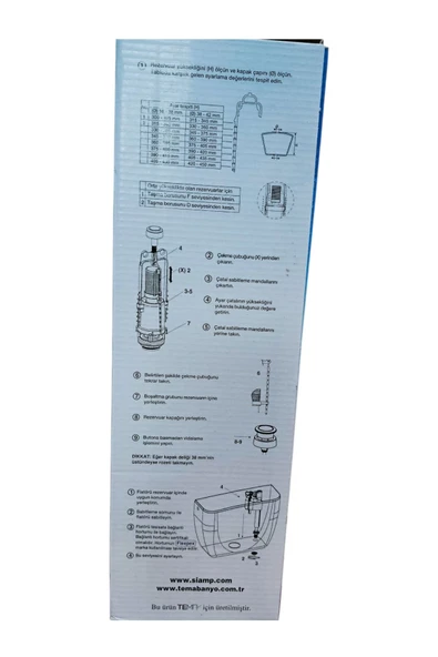 SİAMP 22/93 Stoplu Basmalı Rezervuar İç Takımı Su Tasarrufu ve Kolay Montaj - Resim 3