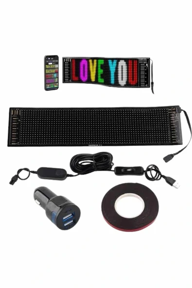 LED Matrix Panel RGB Ekran Kumandalı Araç Camına Uygun - Resim 4