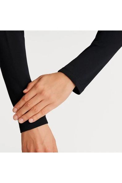 FLORA TEKSTİL Tesettür Kolluk Penye Namaz Kolluğu - SİYAH - ürün görseli