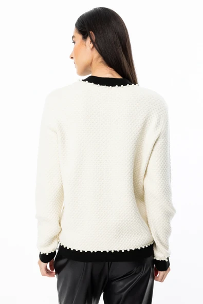 43956 ONTEKS YAKASI KOLLARI İNCİLİ ÇITÇIT DÜĞ. HIRKA - Resim 5