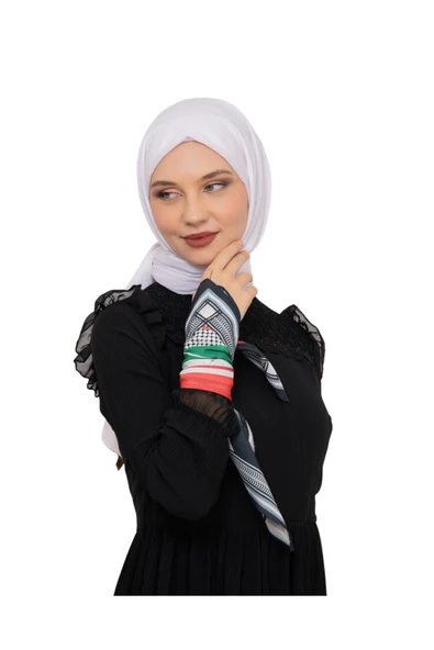 İSTANBULSTYLEMODA Filistin Zaytin Ve Filistin Bayrak Baskılı Şal ,Unisex AYN2408 - Resim 3