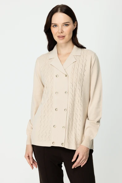 45342 ONTEKS POLO YAKA ÖNÜ DÜĞMELİ HIRKA - Resim 8