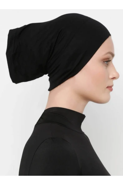 İSTANBULSTYLEMODA Üçlü Pratik Boru Bone - Siyah -BON23502 - Resim 4