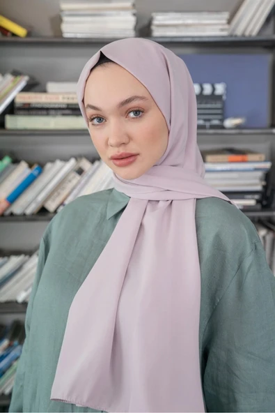 İSTANBULSTYLEMODA Kaliteli Medine Ipeği Şal Soft Pudra 190 X70 Sal2306 ürün görseli
