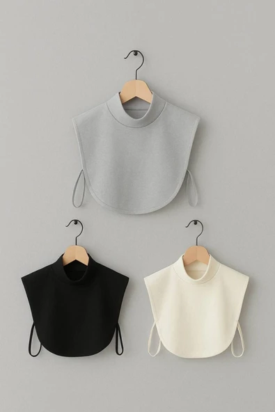 İSTANBULSTYLEMODA 3 ADET Boyunluk - GÜMÜŞ - SİYAH - EKRU - BYK090925 ŞAL ürün görseli