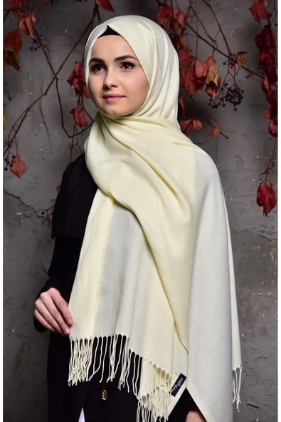 İSTANBULSTYLEMODA Paşmina Şal Ekru 190x70 Şal2313 ürün görseli