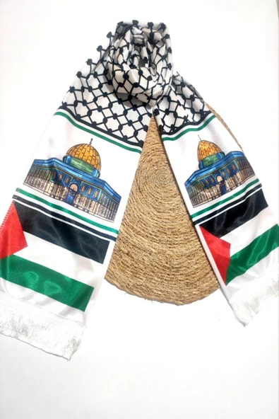 İSTANBULSTYLEMODA Kaliteli Filistin Bayraklı Atkı Şal Fular one size AFL2363 - Resim 3