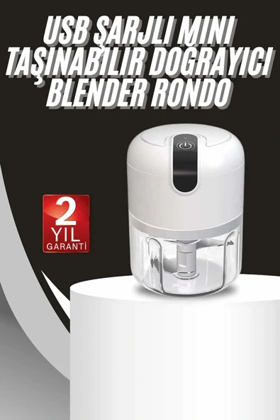 Mini Doğrayıcı Rondo Taşınabilir Mini El Blender Paslanmaz Çelik ürün görseli
