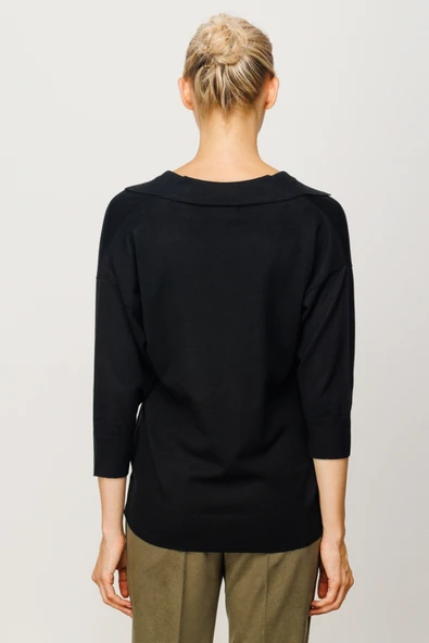 45301 ONTEKS TRUVAKAR KOL PATLI POLO YAKA BLUZ - Resim 4