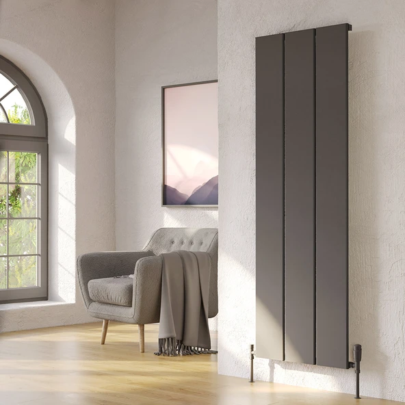 Lojimax Alüminyum Dekoratif Radyatör Nish 1800x608mm 3 Dilim Dokulu Antrasit Gri|1309 W Yüksek Isıl Güç | 5 Yıl Üretici Garantisi ürün görseli