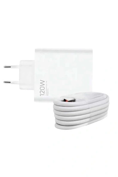 120 Watt Turbo Hızlı Şarj Aleti Seti Hızlı Şarj Adaptörü Beyaz - Resim 4