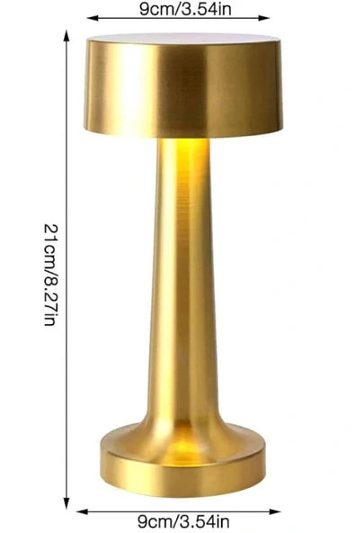 Altın Rengi Masa ve Gece Lambası Dokunmatik Şarjlı Masa Lambası - Resim 5