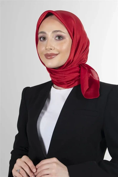 İSTANBULSTYLEMODA Janjan Trend Parlak Saten Dokulu Abiye Şifon Işıl Şal BORDO 185 X 70 ŞAL2315 - Resim 5