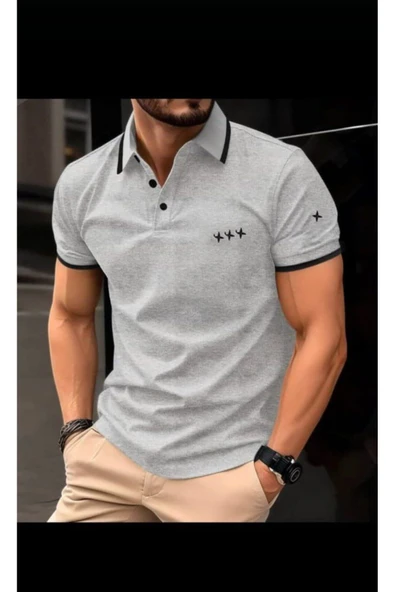 FLORA TEKSTİL %100 Pamuklu Kumaş Slim Fit Kesim Siyah Polo Yaka T-shirt ürün görseli