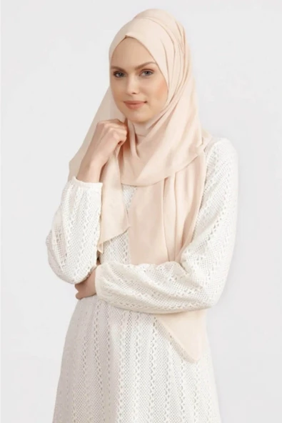 İSTANBULSTYLEMODA Krep Şifon Şal Somon 210x 75 Flr241433 - Resim 3