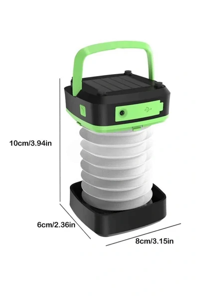 Kamp Lambası Katlanabilir Lamba Solar Şarjlı Led Lamba El Fenerli - Resim 3