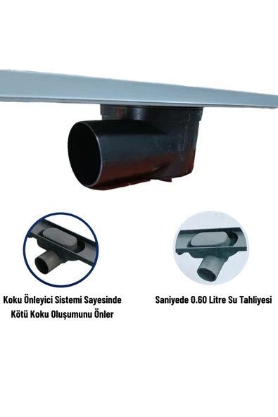 Nano Lineer Klapeli Paslanmaz Çelik Duş Kanalı 20-33-40-50 CM - Resim 3