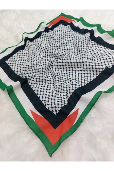 istanbul prensesleri Filistin Temalı Fular 50x50 kaymaz Krep Canlı Renkler bayrak modeli 10 ADET - Resim 3