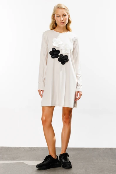 41394 ONTEKS ÖNÜ ÇİÇEKLİ SIFIR YAKA BLUZ ürün görseli