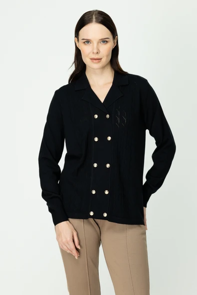 45342 ONTEKS POLO YAKA ÖNÜ DÜĞMELİ HIRKA - Resim 2