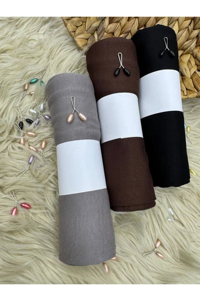 LA SEFA Penye Şal 3'lü 180x75 - SİYAH - GRİ- KAHVERENGİ SAL2312 - Resim 2