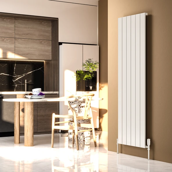 Lojimax Alüminyum Dekoratif Radyatör Kalsedon 1800x280mm 3 Dilim Dokulu Beyaz|939 W Yüksek Isıl Güç | 5 Yıl Üretici Garantisi ürün görseli