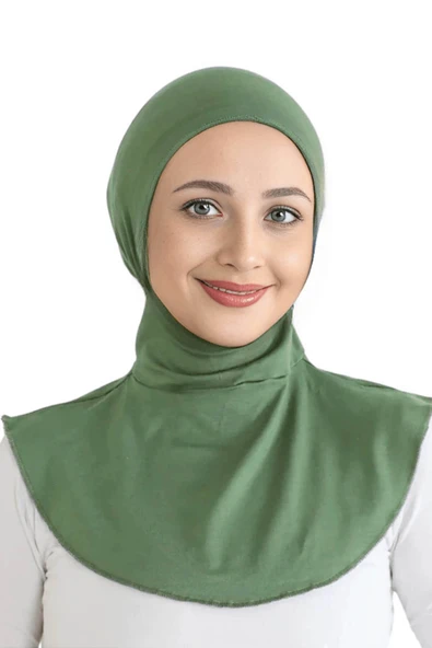 İSTANBULSTYLEMODA Tesettür Pratik Boyunluklu Hijab - Sporcu TESETTÜR Bone - MİNT YEŞİLİ BON23502 DYR ürün görseli