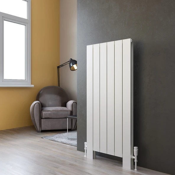 Lojimax Alüminyum Çift Panel Dikey Radyatör Kalsedon Double 1800x280mm 3 Dilim Dokulu Siyah|1235 W Yüksek Isıl Güç | 5 Yıl Üretici Garantisi ürün görseli