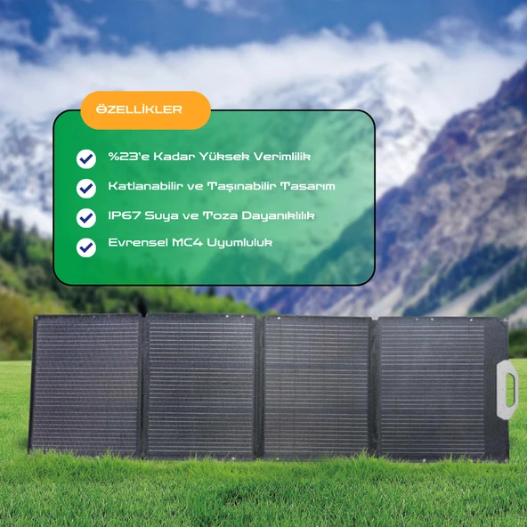 IEETEK Taşınabilir Güneş Paneli  400W - IP67 Su Geçirmez - 3 Açılı Ayar - Katlanabilen Güneş Enerjili Şarj Cihazı SP400 - Resim 3