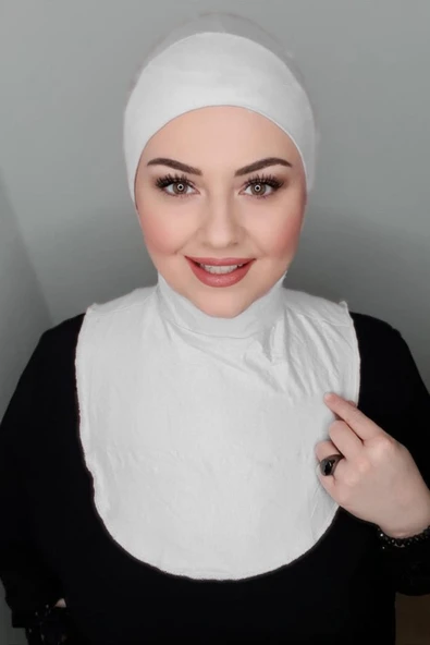 İSTANBULSTYLEMODA Tesettür Pratik Boyunluklu Hijab - Sporcu Bone Şal - Kırık Beyaz Bon23502 ürün görseli