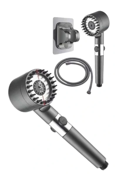 Yeni Nesil Duş Başlığı Paslanmaz Çelik Masaj Etkili Ergonomik Tasarım Su Basınçlı - Resim 4