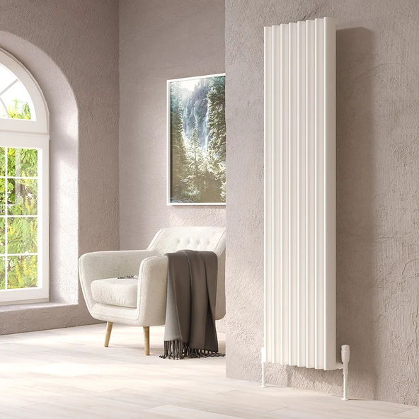 Lojimax Alüminyum Dekoratif Radyatör Albite 600x820mm 15 Dilim Dokulu Beyaz|1817 W Yüksek Isıl Güç | 5 Yıl Üretici Garantisi ürün görseli