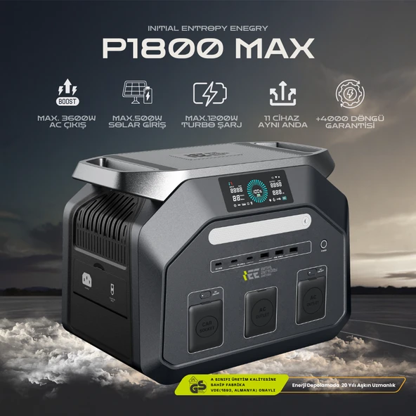 IEETEK 1024Wh - 3600W Max. LifePO4 Taşınabilir Güç Kaynağı Ücretsiz Aplikasyon Dahili Fener ve Kablo Seti +4000 üstü Döngü %99.99 BMS ÇOKLU ÇIKIŞ P1800 - Resim 2