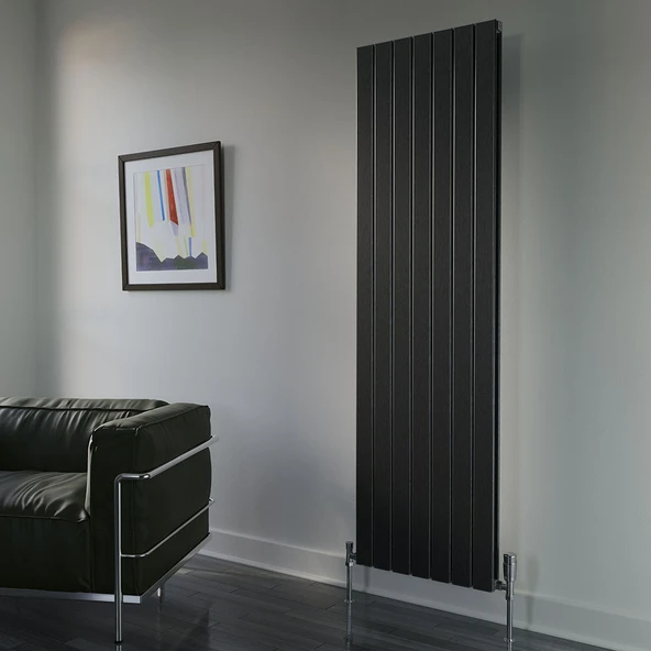 Lojimax Alüminyum Çift Panel Yatay Radyatör Royal Double 600x1180mm 16 Dilim Dokulu Siyah|1554 W Yüksek Isıl Güç | 5 Yıl Üretici Garantisi ürün görseli