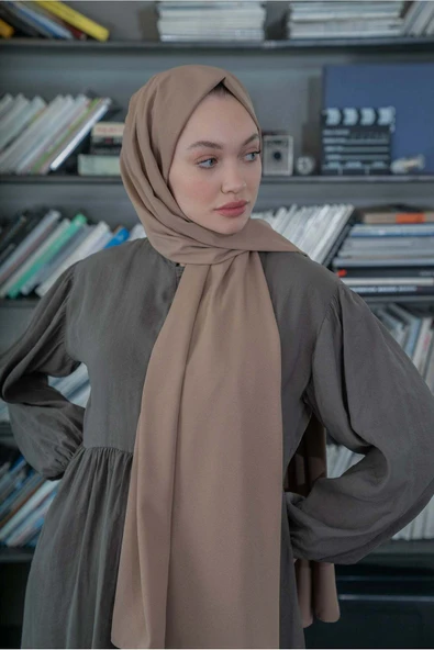 Sweet Notes Kaliteli Medine Ipeği Şal Koyu Vizon 190 X70 Sal2306 ürün görseli