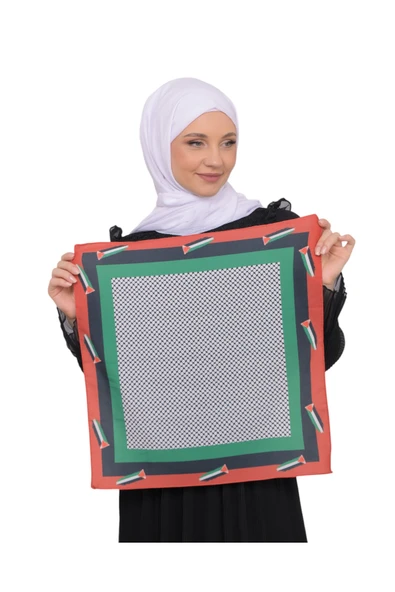 İSTANBULSTYLEMODA Filistin Bayrak Çizgili Filistin Şal Kefiye Küçük Filistin Bayraklar Fular AYN2408 - Resim 8