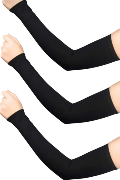 LA SEFA elif nisa 3 Çift Siyah Çok Amaçlı Penye Kolluk-Siyah ürün görseli