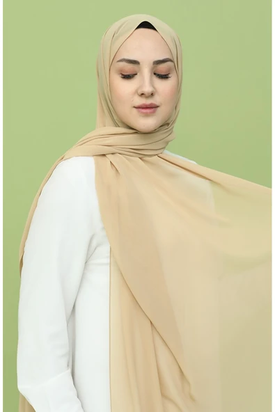 İSTANBULSTYLEMODA Krep Şifon Şal Sarı 180x 75 Flr241433 ürün görseli