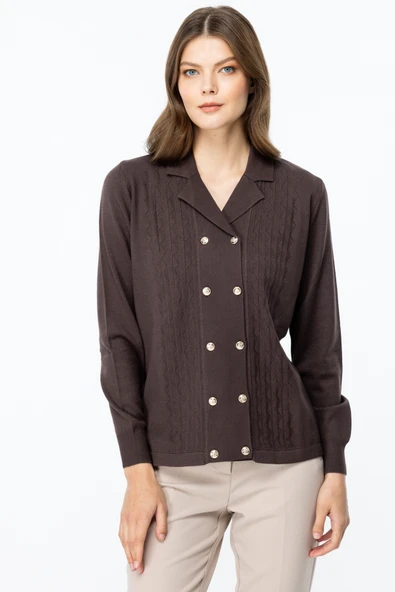 45342 ONTEKS POLO YAKA ÖNÜ DÜĞMELİ HIRKA - Resim 11