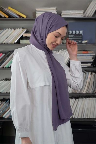 Sweet Notes Kaliteli Medine Ipeği Şal Lavanta Lila 190 X70 Sal2306 - Resim 4