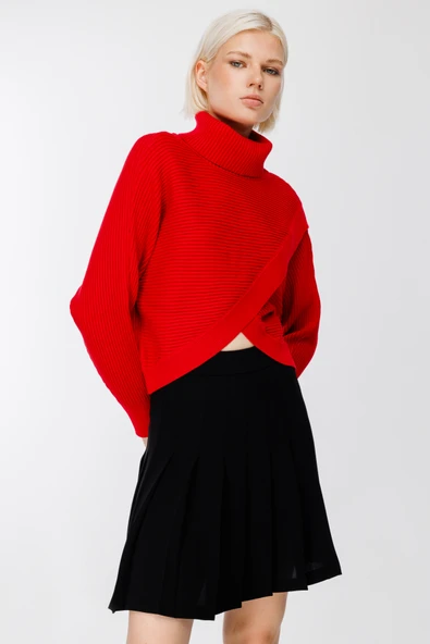 45339 ONTEKS KRUVAZE EN BOY DEGAJE YAKA FİTİLLİ KAZAK - Resim 8