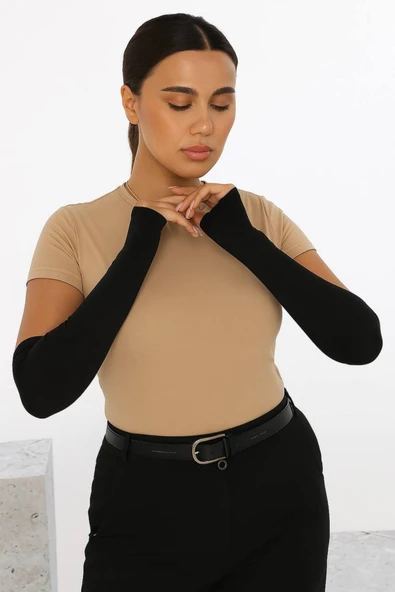 FLORA TEKSTİL Pratik Tesettür Parmaklı Kolluk - Resim 2