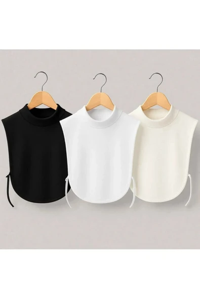 İSTANBULSTYLEMODA Tesettür Siyah -Beyaz -KIRIK BEYAZ 3'LÜ Boyunluk -ŞAL BYK090925 ürün görseli