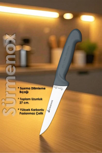 Sürmene Gri Serisi Mutfak Bıçak Seti Yüzme Sıyırma Kasap Et Ekmek Sebze Bıçağı 4 Lü Set HDS-105 - Resim 4